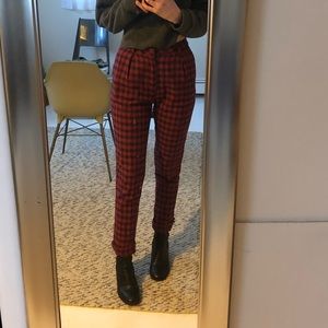 Red plaid pants